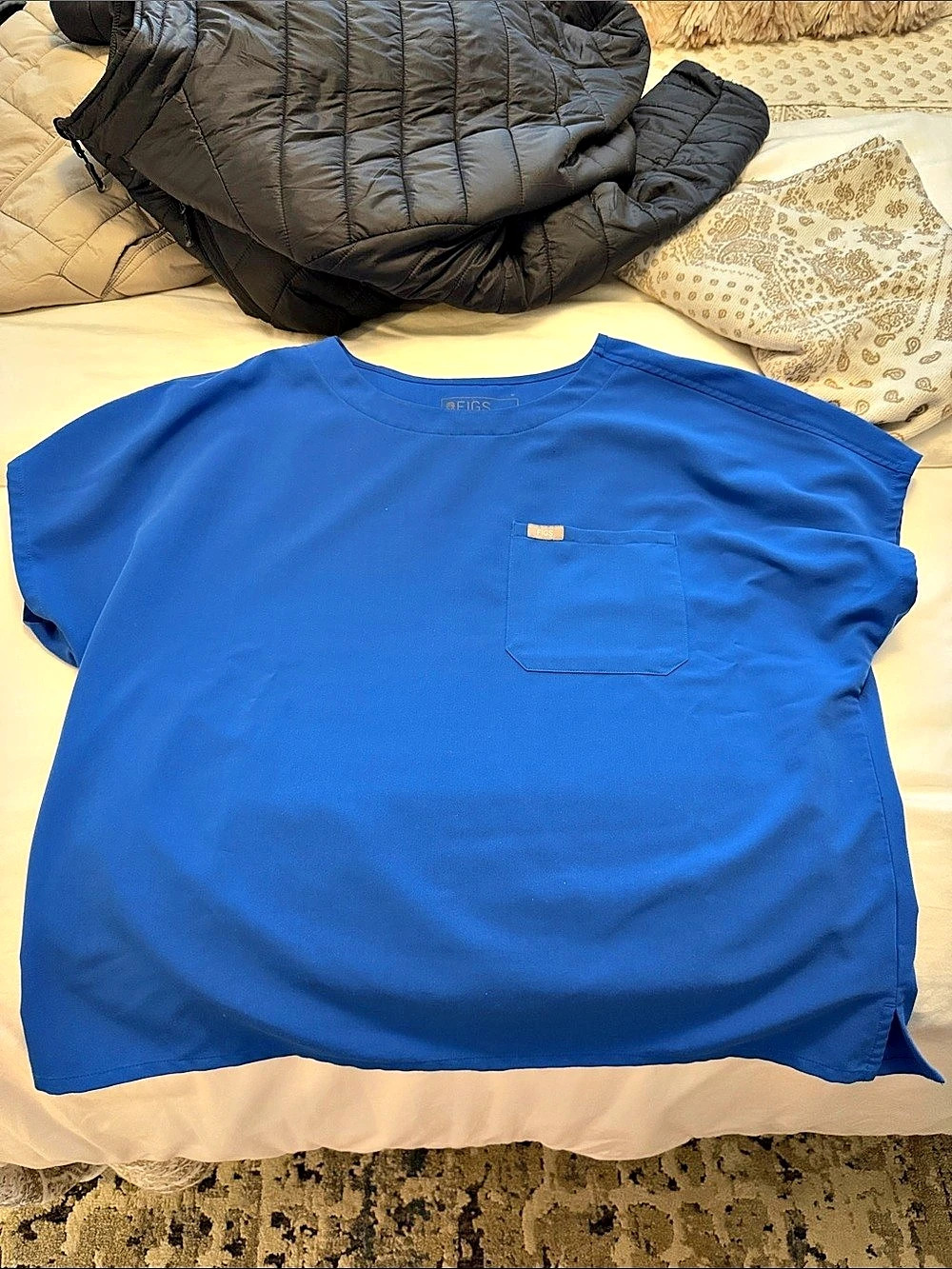 FIGS Technical Collection Short Sleeve Top Blue Large